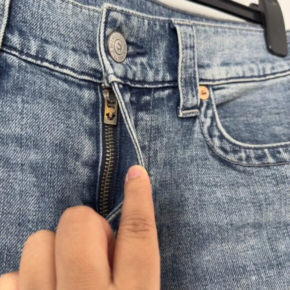 True Religion Ricky Relaxed Straight Denim Jeans Medium Light Wash Men's 29 - Picture 4 of 15